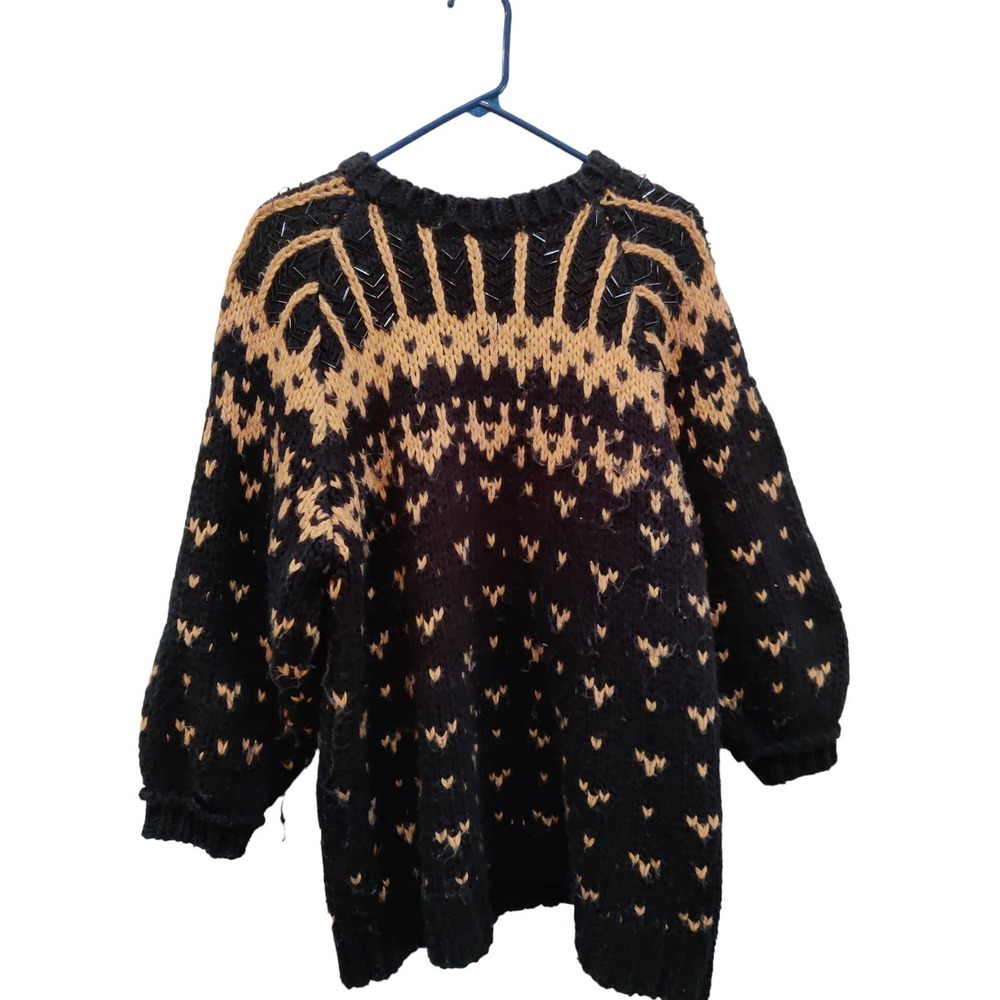 Zara Limited Edition Knit Sweater Black and Yellow oversize sweater Size Small - Picture 1 of 5